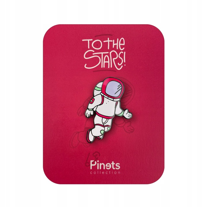 Pin brosa, PINETS, Cosmos, Gri, 2.4 cm x 3.5 cm