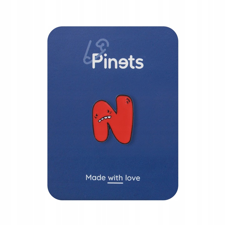 Pin brosa, PINETS, Scrisoare, Rosu, 2.3 cm x 2.8 cm