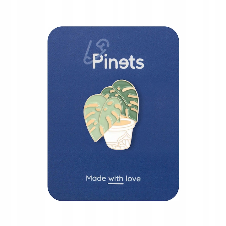 Pin brosa, PINETS, Floare, Verde, 2.4 cm x 3.0 cm