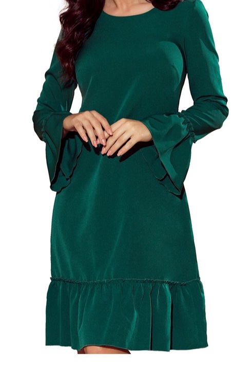 Rochie cu volane, Verde, 36