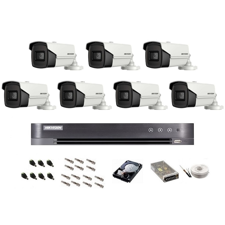 Kit supraveghere video Wireless NetGear Arlo Ultra, VMS534-100EUS, Unitate centrala si 3 camere 4K HDR, interior/ exterior, White