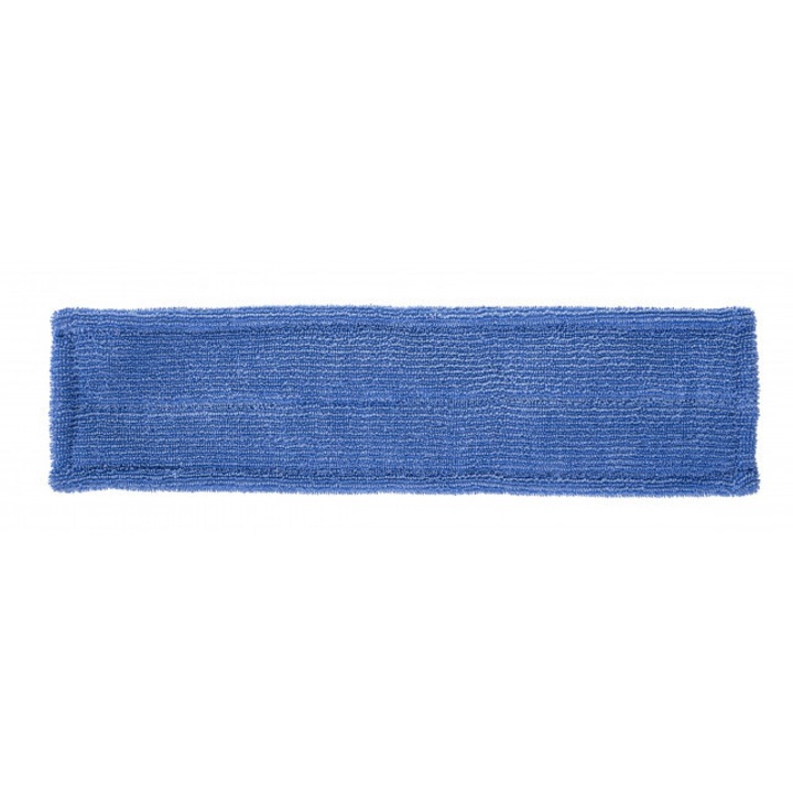 Rezerva pentru mop plat, Curatare umeda, Microfibra, 88% poliester/12% poliamida, Albastra