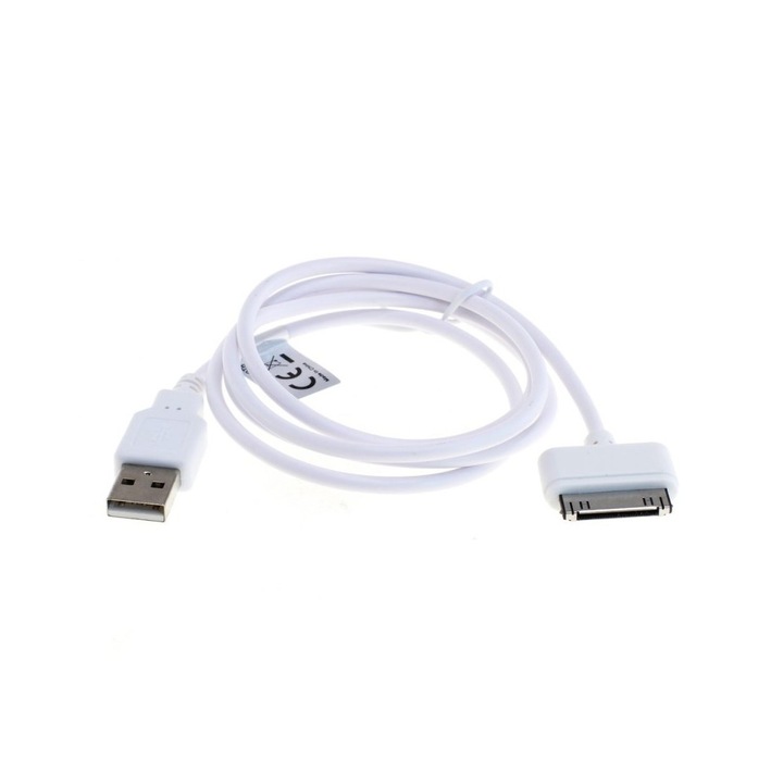 Cablu date usb pentru apple iphone 3g 3gs 4 4s ipod, alb