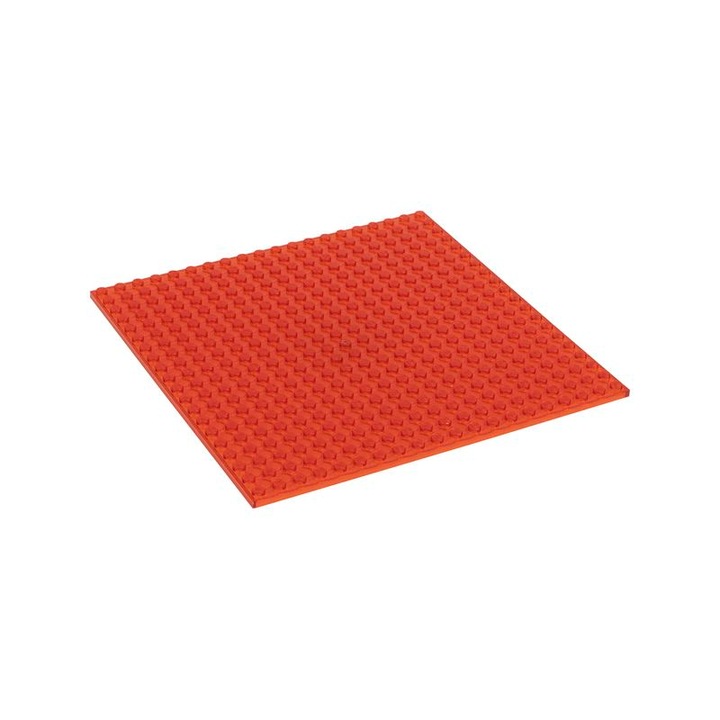 Placa de baza pentru set de constructie, Q-Bricks, Model 20x20 Flame Red, 159.5 x 159.5 mm, 3 ani+, Rosu
