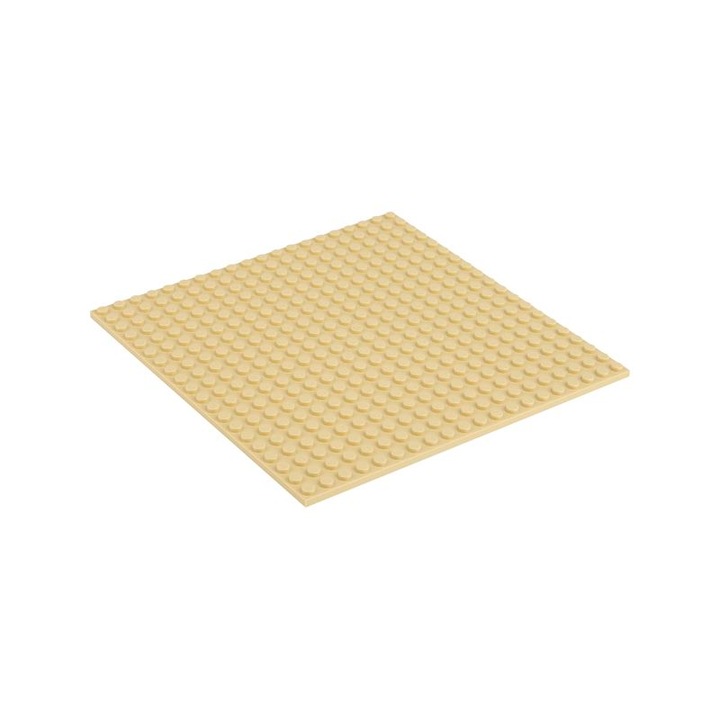 Placa de baza pentru set de constructie, Q-Bricks, Model 20x20 Ivory, 159.5 x 159.5 mm, 3 ani+, Crem