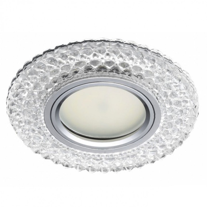 Луна стационарна с LED лента Lightex, 3W, 3000K, 330lm, Ф100mm, Прозрачно стъкло
