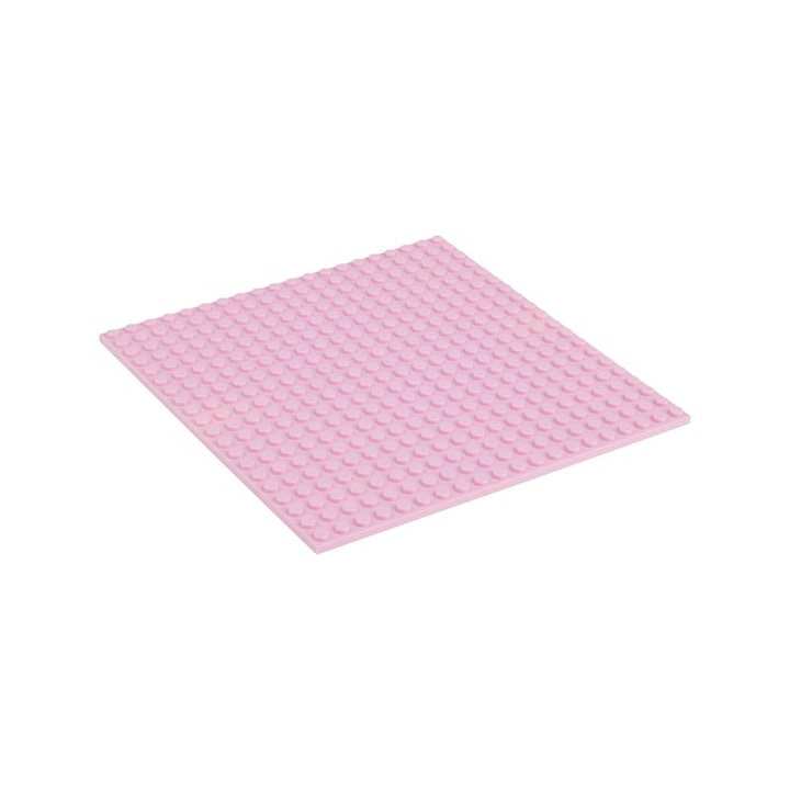 Placa de baza pentru set de constructie, Q-Bricks, Model 20x20 Light Pink, 159.5 x 159.5 mm, 3 ani+, Roz deschis