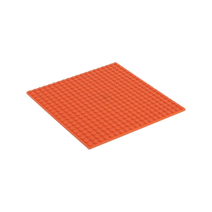 Placa de baza pentru set de constructie, Q-Bricks, Model 20x20 Pure Orange, 159.5 x 159.5 mm, 3 ani+, Portocaliu