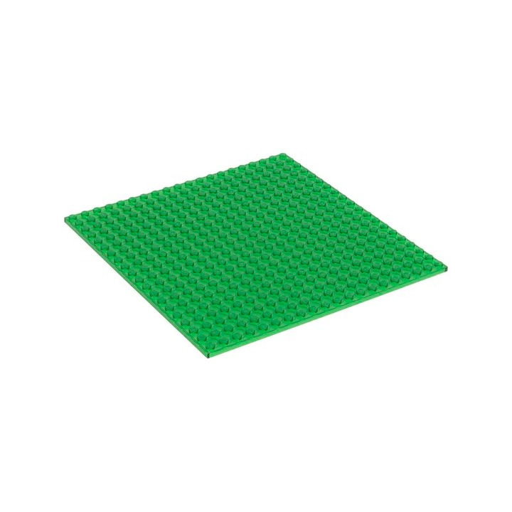 Placa de baza pentru set de constructie, Q-Bricks, Model 20x20 Signal Green, 159.5 x 159.5 mm, 3 ani+, Verde