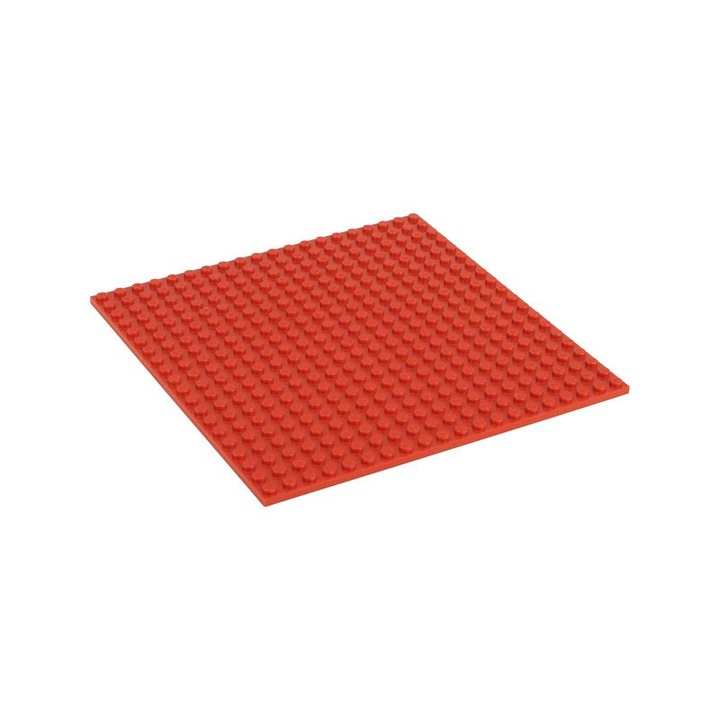 Placa de baza pentru set de constructie, Q-Bricks, Model 20x20 Flame Red, 159.5 x 159.5 mm, 3 ani+, Rosu
