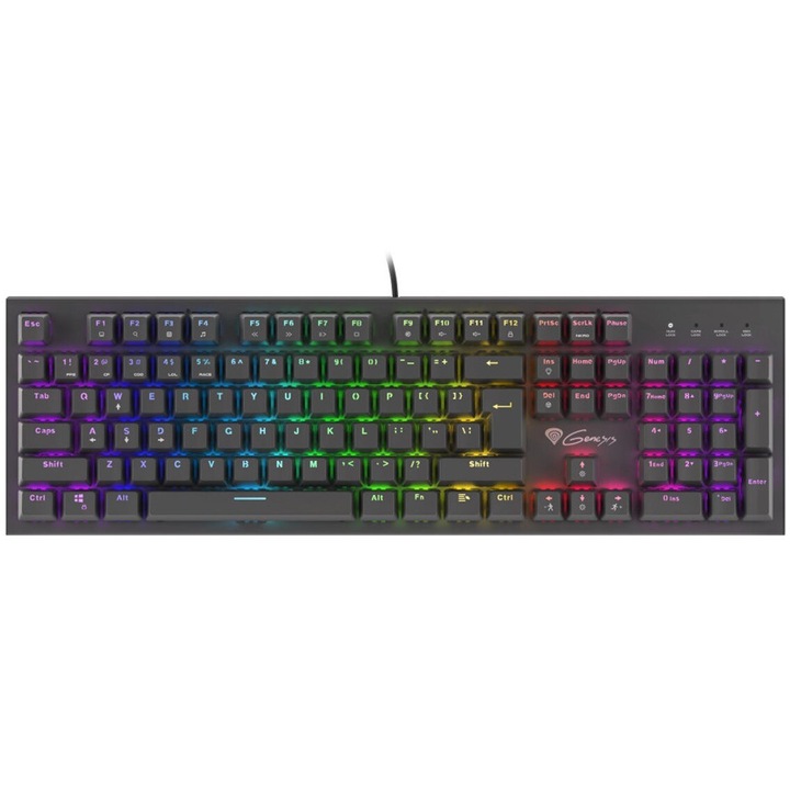 Геймърска клавиатура Genesis NKG-1722, Thor 300, с кабел, RGB осветление, Outemu Red, механична, ES оформление