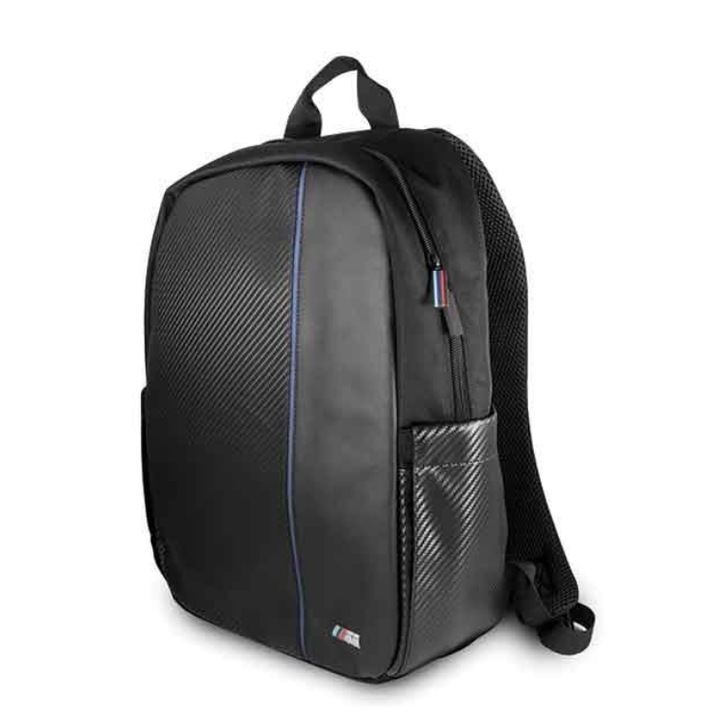 Rucsac BMW Carbon Navy Stripe Backpack pentru laptop 16 inch si accesorii Black