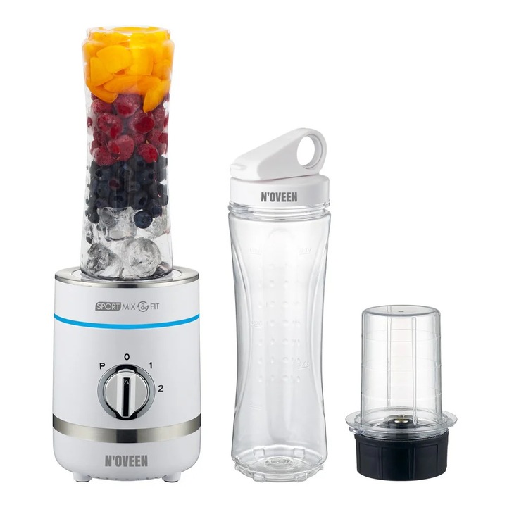 Mini blender electric portabil, 6 lame, incarcare USB, 380 ml, roz