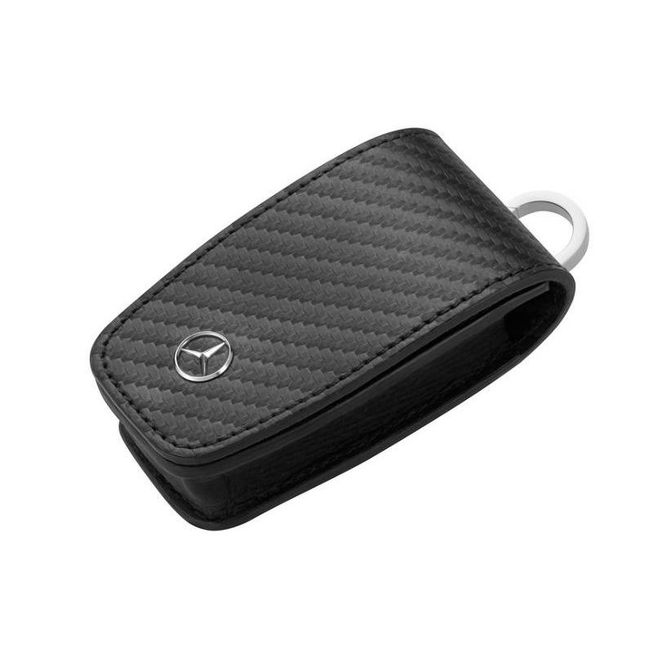 Husa Cheie Mercedes-Benz Clasic, Carbon, Negru