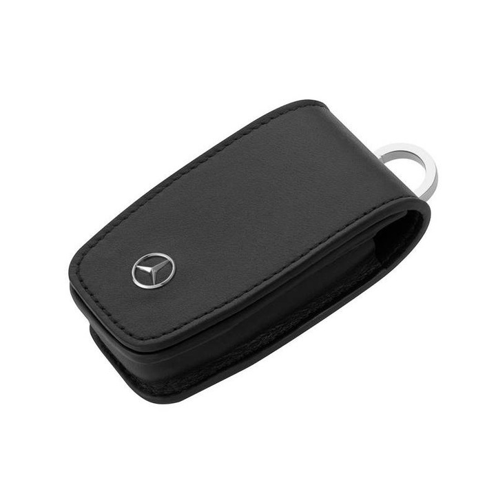 Husa Cheie Mercedes-Benz Clasic, Piele, Negru