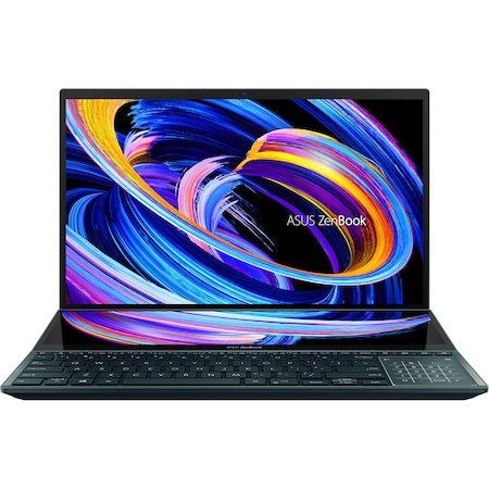 Лаптоп Asus Zenbook Duo 15 UX582H-OLED-H941X, UX582H-OLED-H941X, 15.6", Intel Core i9-11900H (8-ядрен), NVIDIA GeForce RTX 3080 (8GB GDDR6), 32GB 3200MHz DDR4 onboard, Blue