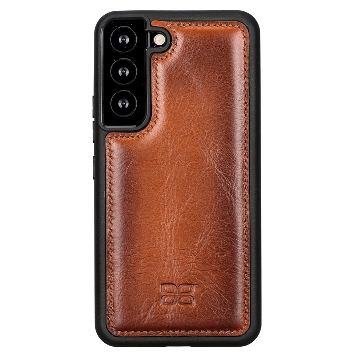 Калъф за Samsung Galaxy S22, Bouletta Flex Cover, тънка естествена кожа, мека TPU рамка, заден капак, Burnished tan