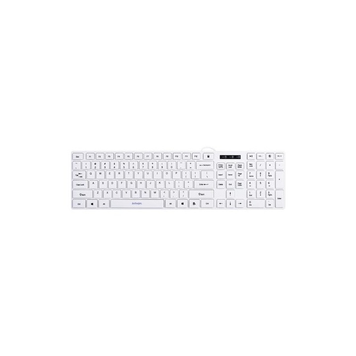 Tastatura Activejet K-3066SW, cu cablu, alb, US layout