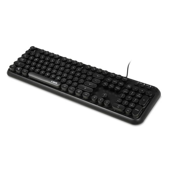 Tastatura iBOX Pulsar, iluminata, USB, Cu fir, Negru, 104 taste