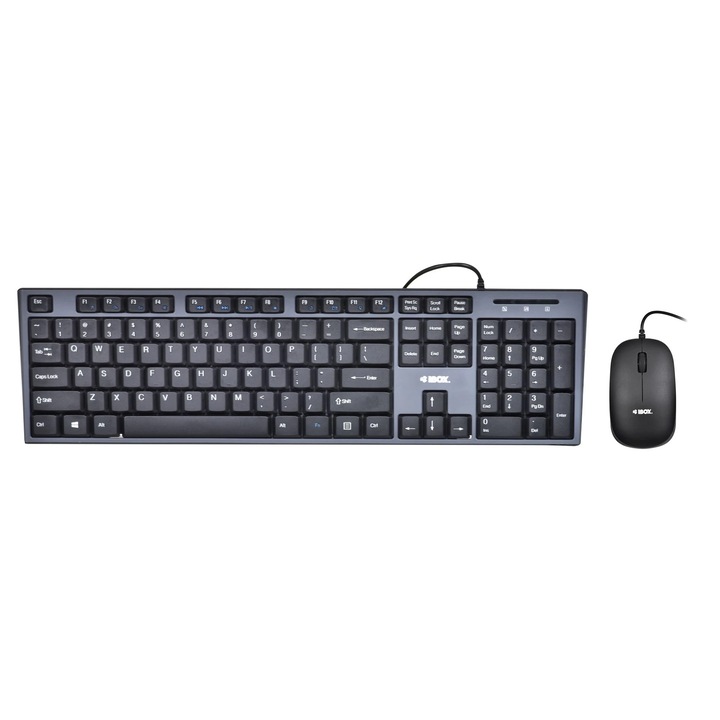 Kit Tastatura si Mouse iBox IKMS606, negru, cu cablu, EN