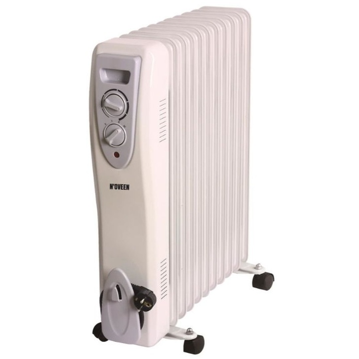 Calorifer electric cu ulei Noveen 2500 W, 11 elementi, 3 trepte de putere, Alb