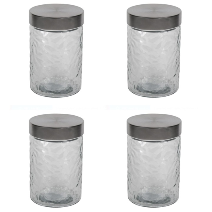 Set format din 4 borcane din sticla cu capac metalic, 1200 ml