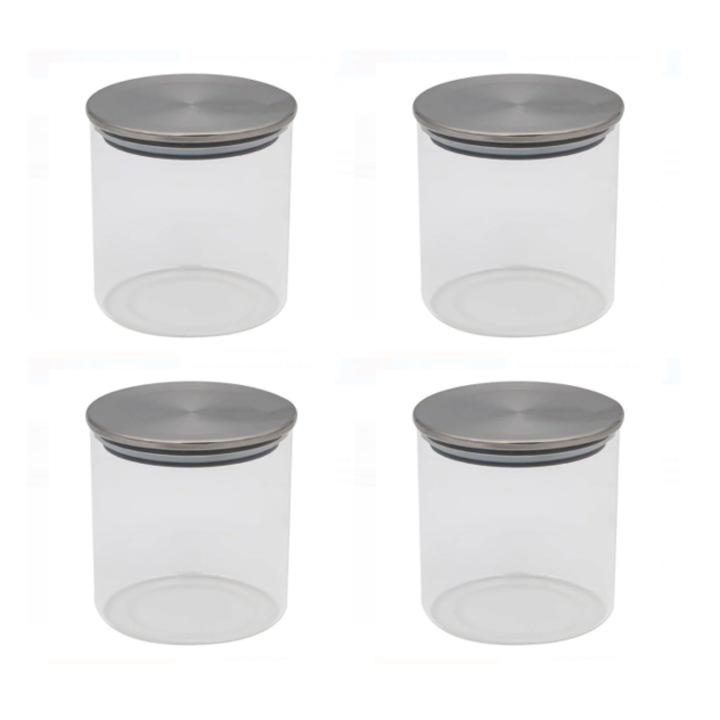 Set format din 4 borcane din sticla cu capac metalic, 350 ml