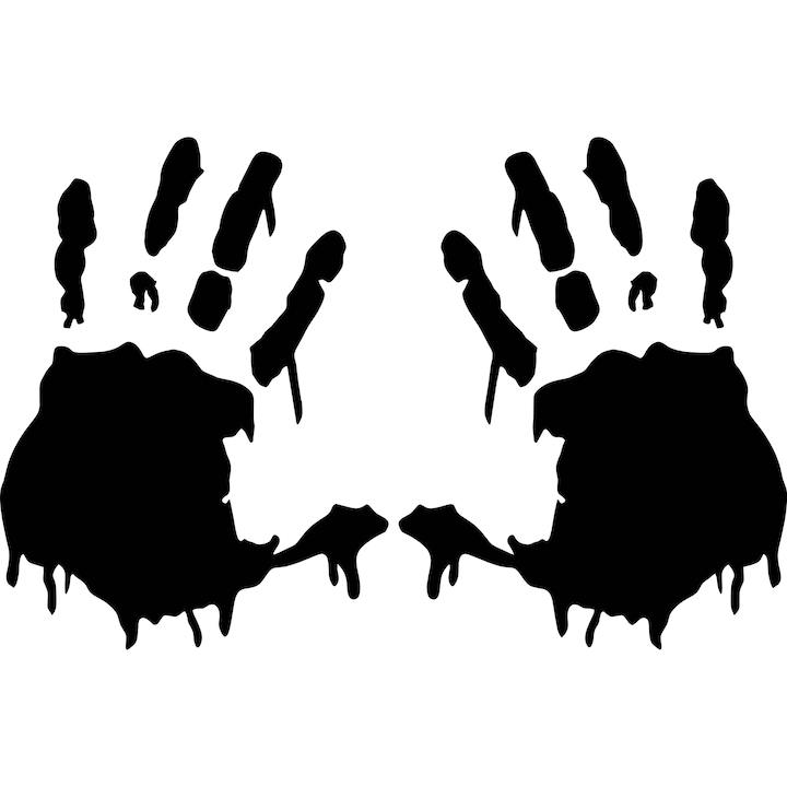 Sticker auto "Doua palme set'', 22x14cm, Negru