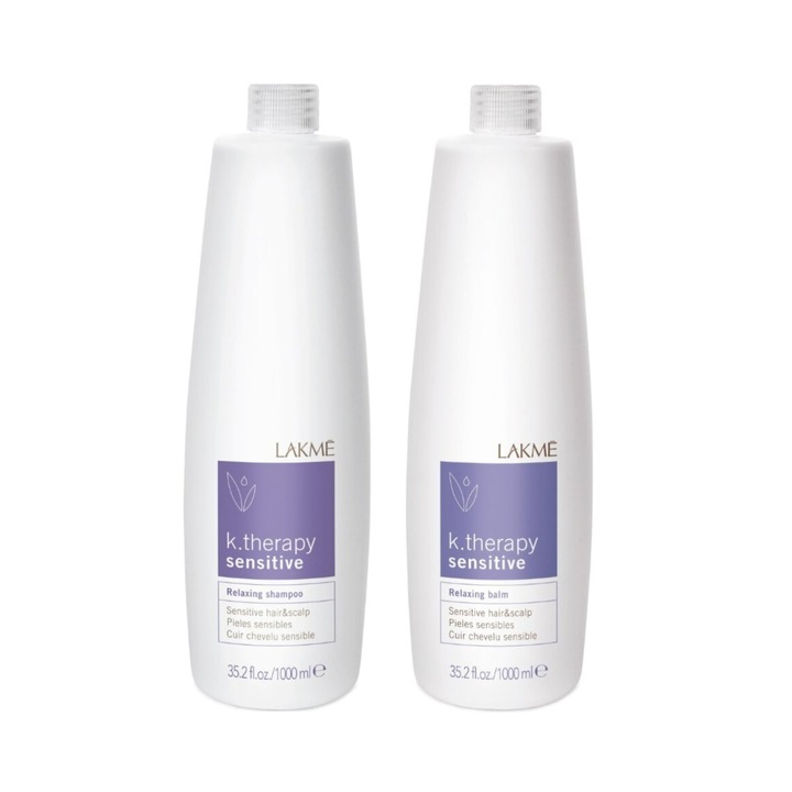 Készlet fejbőrre és érzékeny hajra, Lakme, K.Therapy Sensitive sampon 1000 ml, balzsam 1000 ml