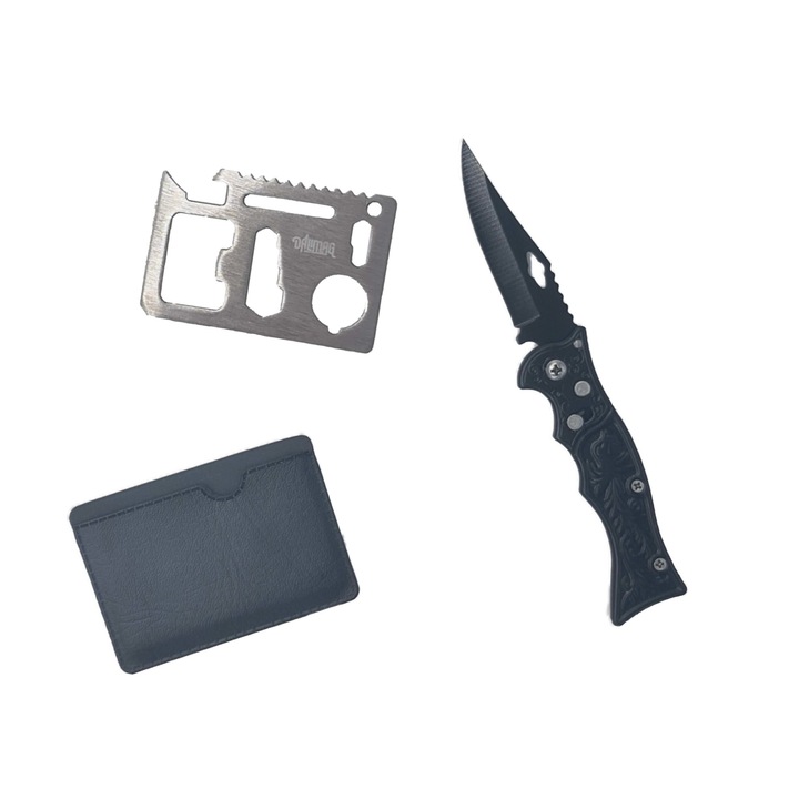 Set briceag, solzi de dragon, unealta multifunctionala ninja wallet, 11 functii, Dalimag