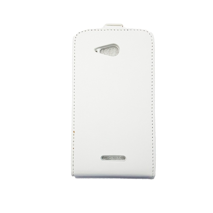 Защитен капак Slim Flip за Xperia E4g, E2003, Flip vertical, бял