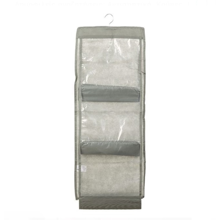 Husa de depozitare suspendata pentru genti, 6 locuri, gri, 35x90 cm