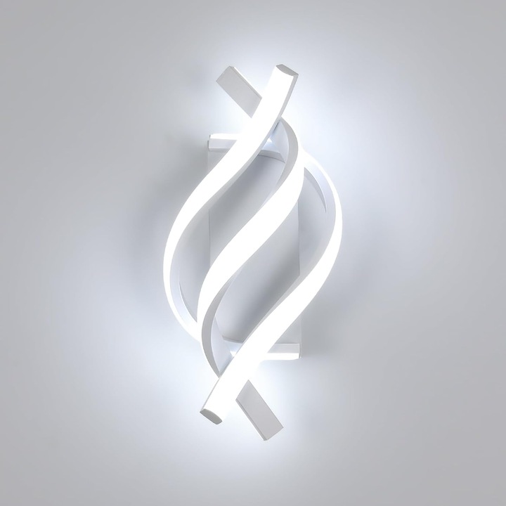 Modern LED fali lámpa, Toollight, 1200Lm, 6000K, 16W, 220V, 15x30 cm, Fehér