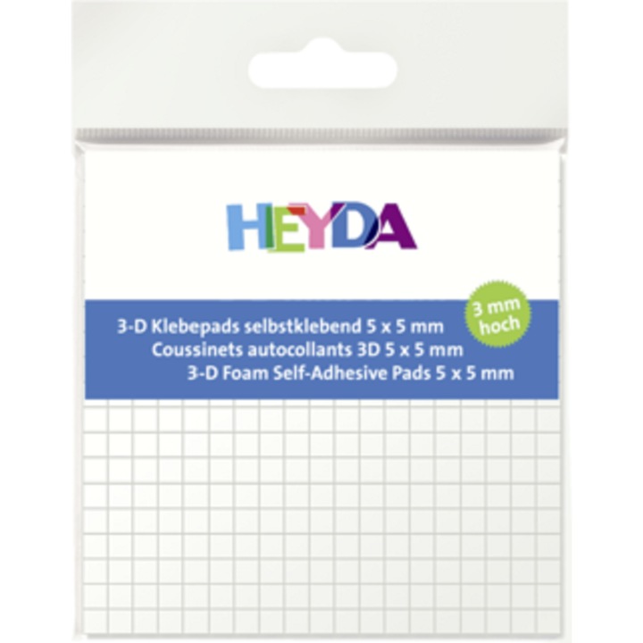 Комплект двойно лепящи квадратчета, 3х3х3mm, 961бр