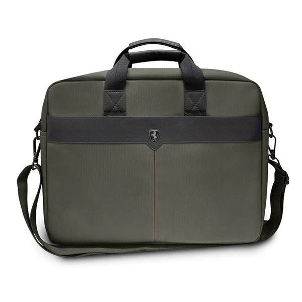 Geanta pentru laptop, Ferrari, Off Track Urban Collection, 16 inch, Khaki, Curea detasabila, Rezistenta la apa
