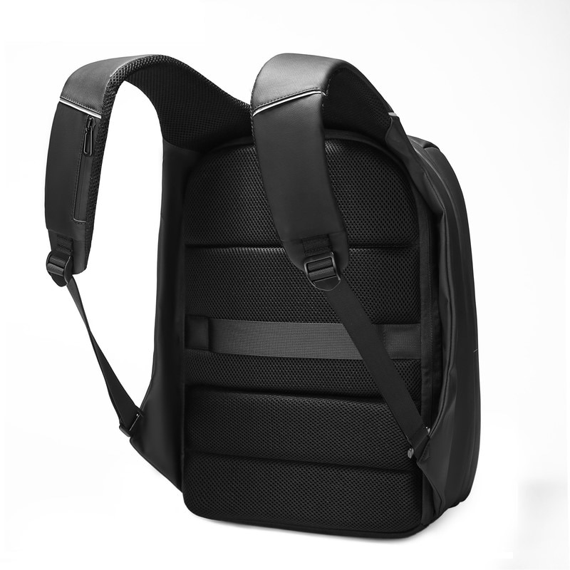 Rucsac laptop 15,6", impermeabil, cu buzunar antifurt si port USB, Escalate, 33x16x42 cm, Negru