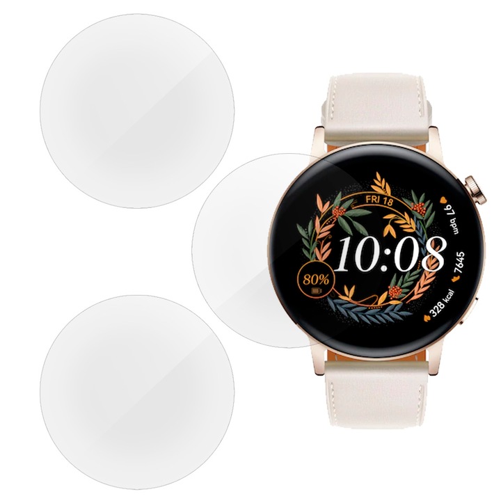 3 db SILKASE fólia készlet Huawei Watch GT 3 42 mm-es, szilikon, megújuló, teljes kijelzős készülékhez