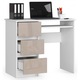 Birou Akord Furniture Factory A-6, Stanga, PAL, 90 x 77 x 50 cm, Alb/Crem