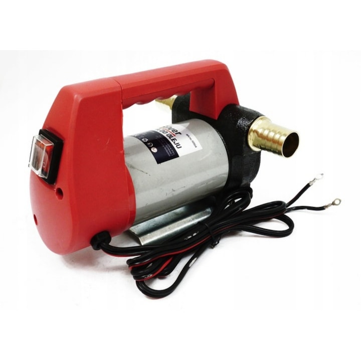 Pompa transfer combustibil, ulei, rosie 12V Silver