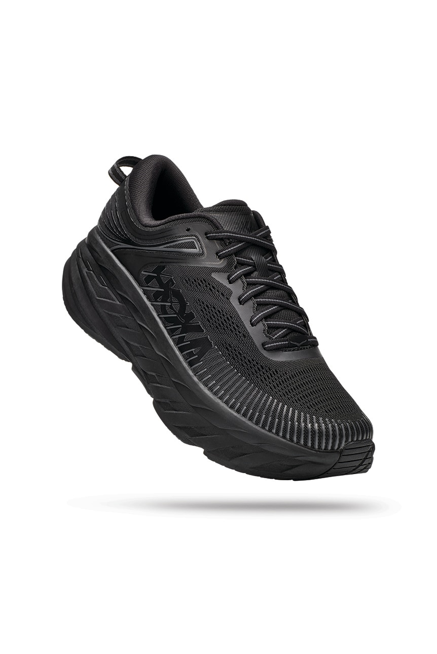 Hoka, Pantofi Bondi 7 din material textil pentru alergare, Negru, 9