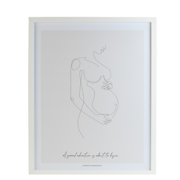 Tablou personalizat ARTLINE - Femeie insarcinata, cu rama, print digital, 30 x 40 cm