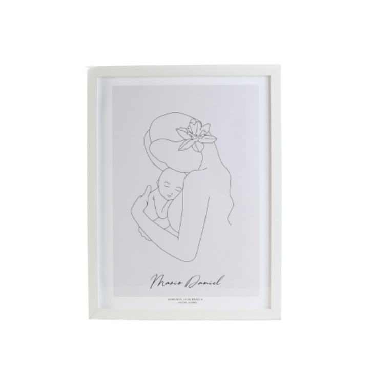 Tablou personalizat ARTLINE - Mama si Copil, cu rama, print digital, 40 x 50 cm