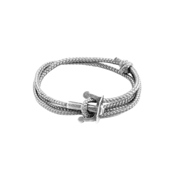 Bratara Union Anchor, Anchor&Crew, Textil/Argint, Gri