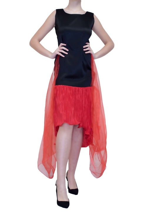 Rochie dama, Alesandra, cu spatele gol Firebird, rosu/negru, XS INTL