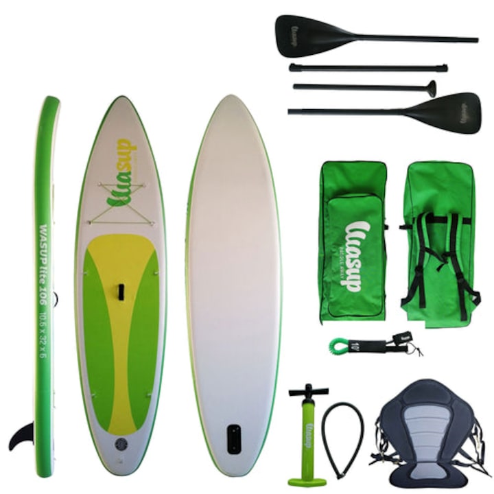 Set placa SUP stand up paddle surf gonflabila, WASUP LITE 106, 320 × 81 × 15cm, 9 Kg