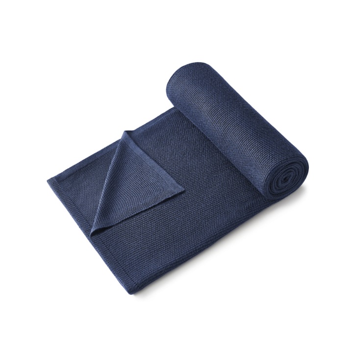 Paturica de infasat, Nordville, Bambus, 85x85 cm, Bleumarin