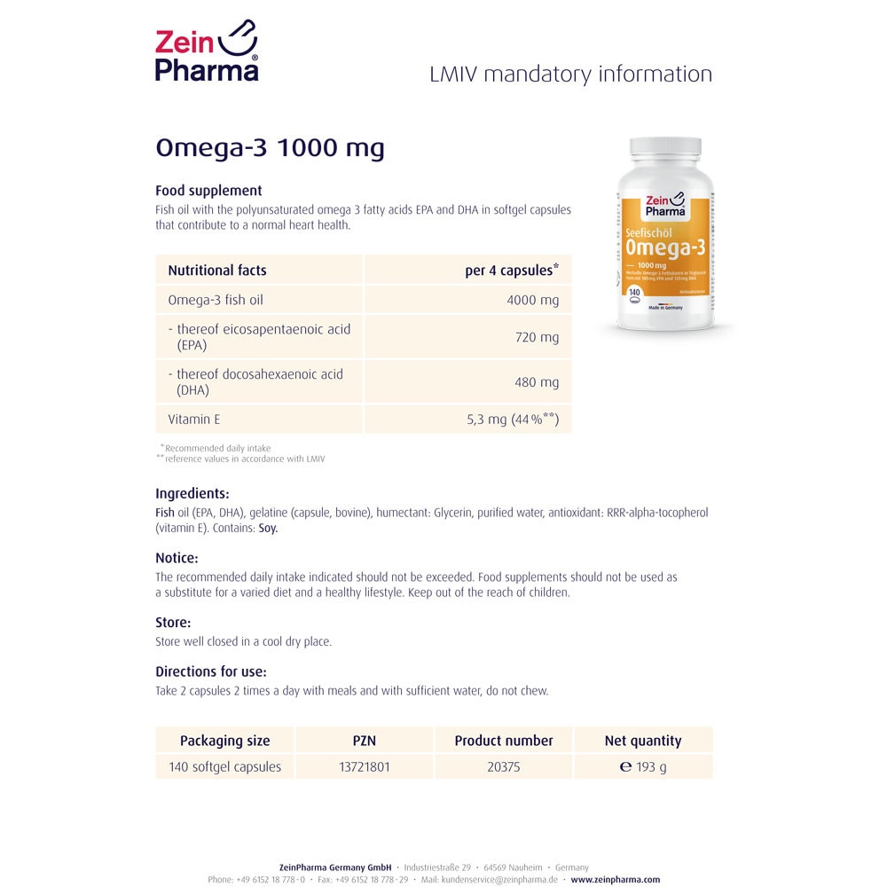 Омега-3 Рибено масло ZeinPharma, 140 капсули - eMAG.bg