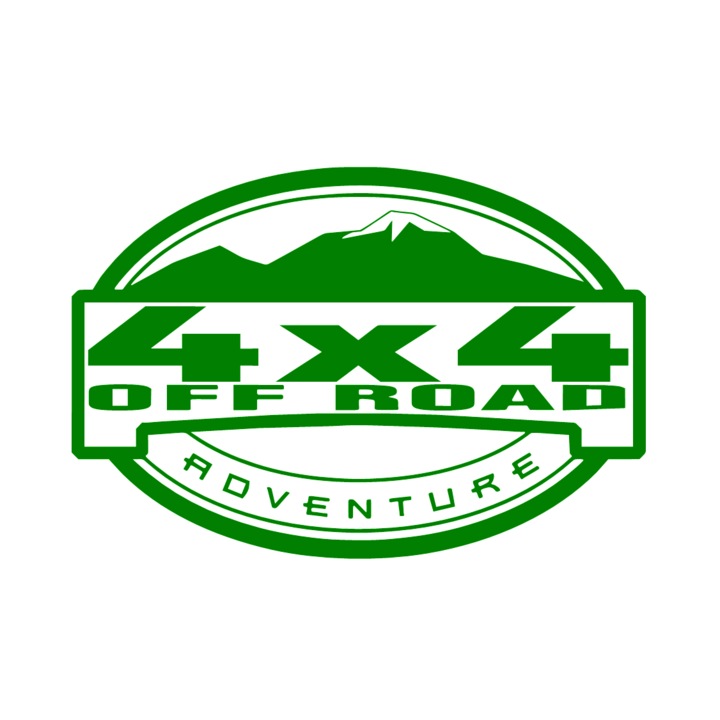 Sticker auto "4x4 off road adventure'', 18x13cm, Verde