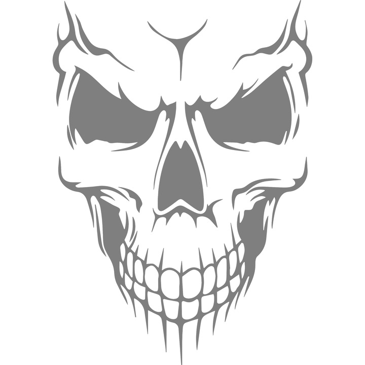 Sticker auto "Craniu schelet'', 20x14cm, Gri