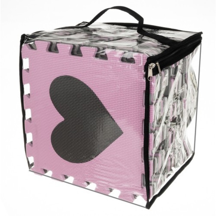 Puzzle tip covor pentru copii, Kruzzel, Spuma, 140 x 140 cm, Multicolor